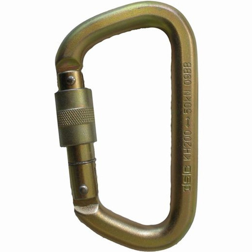 ISC Offset D Steel Screw Gate Carabiner