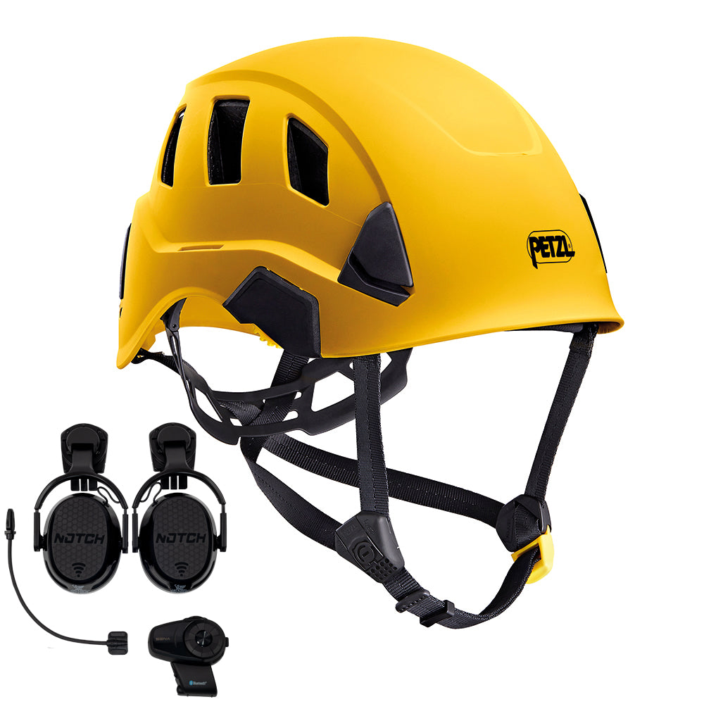Petzl STRATO VENT ANSI Helmet with Notch Hookups & SENA Comms