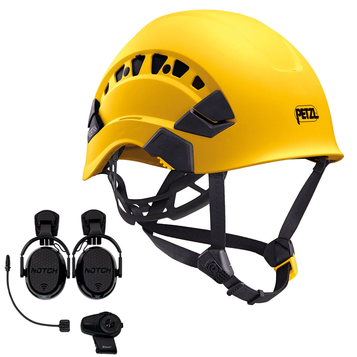 Petzl VERTEX VENT ANSI Helmet with Notch Hookups & SENA Comms