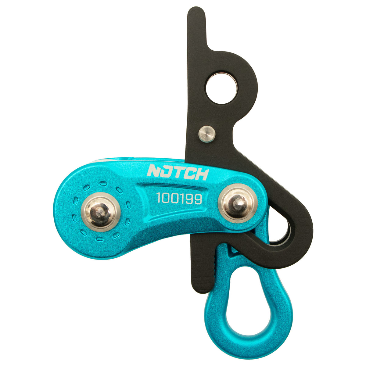 Notch Vertec Aeris Friction Body Kit for Rope Runner Vertec — teal aluminum pulley friction body SKU 100199
