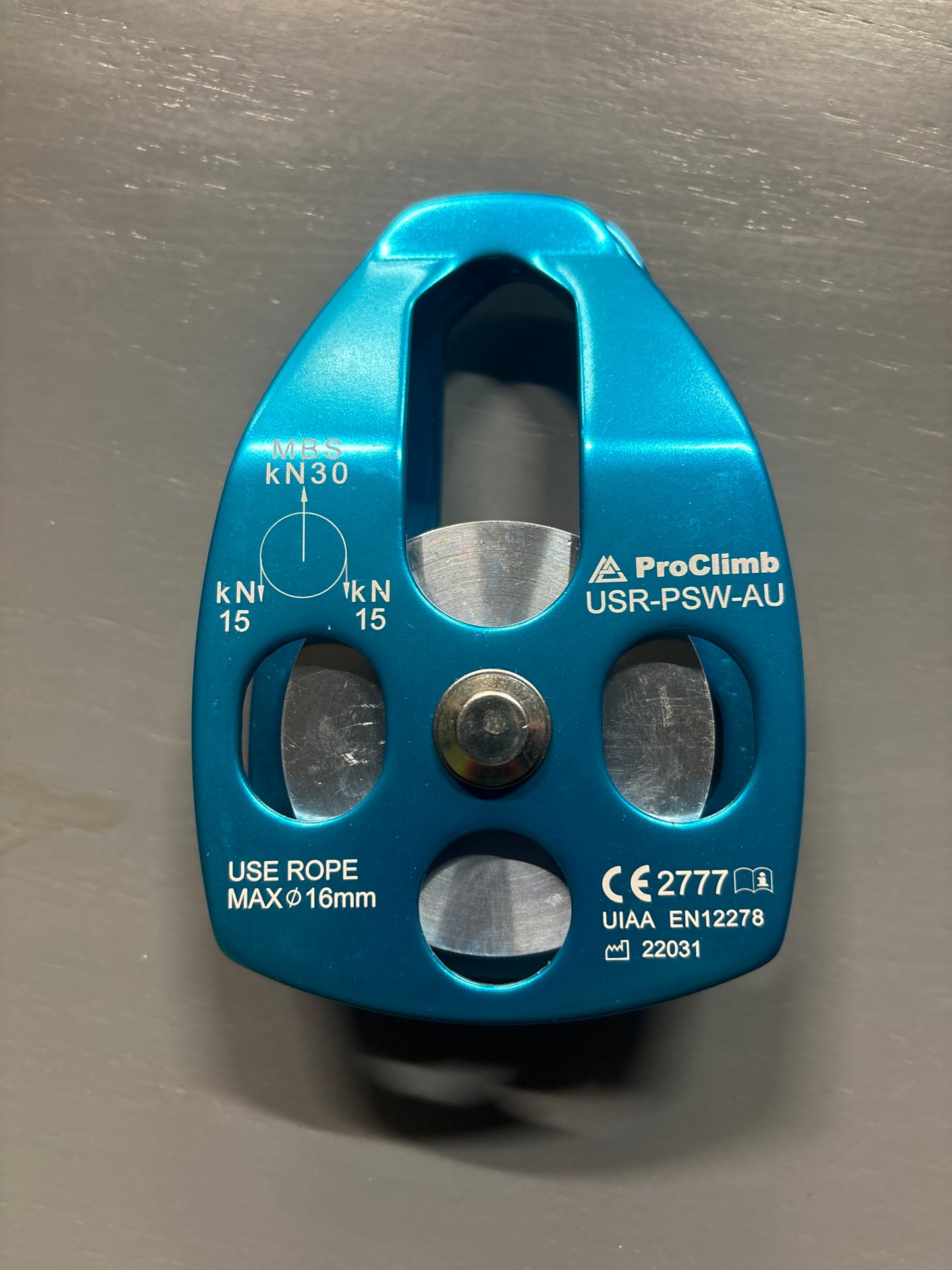 ProClimb S-2128 Rigging Pulley 30kN. SGL PULLEY AL 120/82