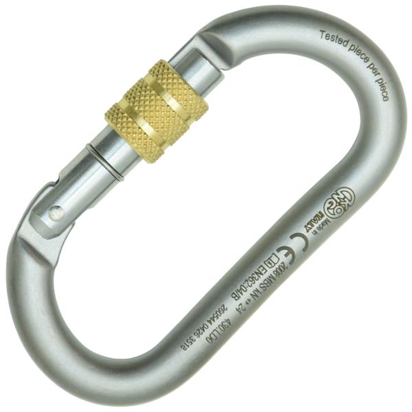 U.S. Rigging Carbon Steel Oval Carabiner, Screw Lock