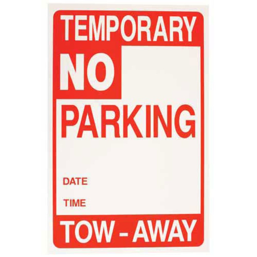 Bishop Disposable NO PARKING Sign, 17"