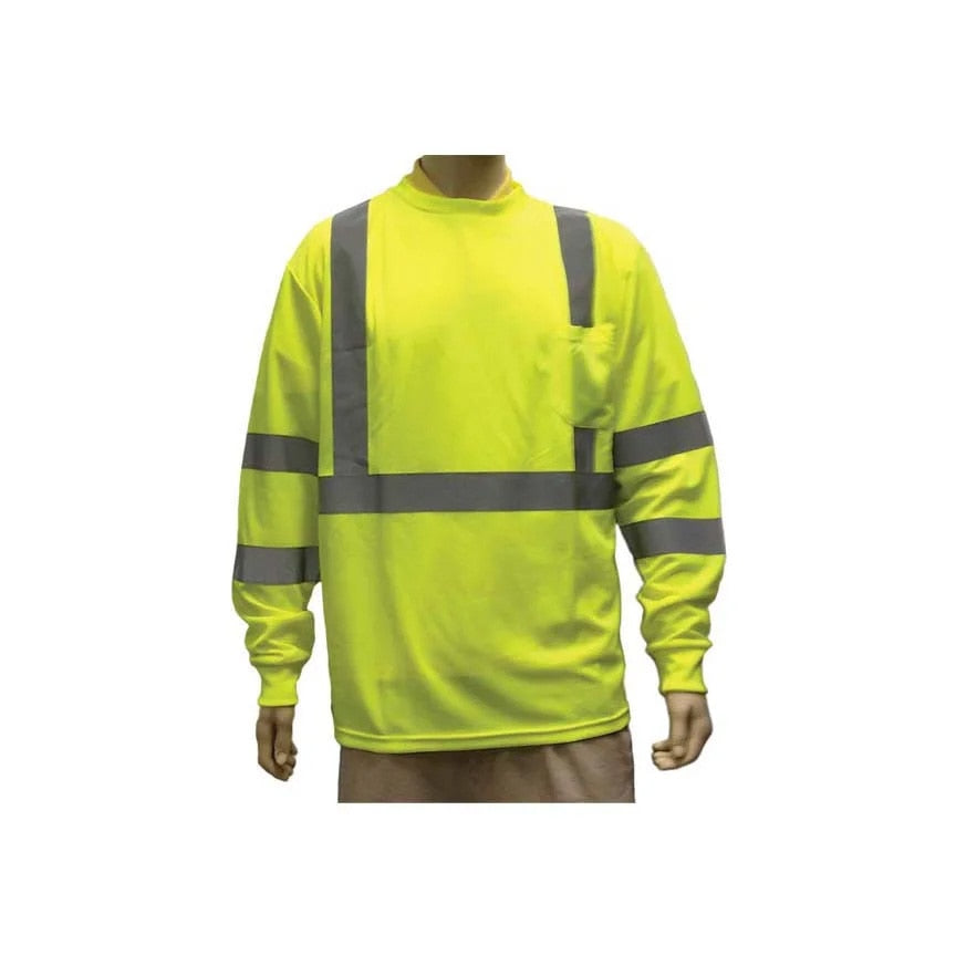 Class 3 Hi-Vis Long Sleeve T-Shirt, Lime