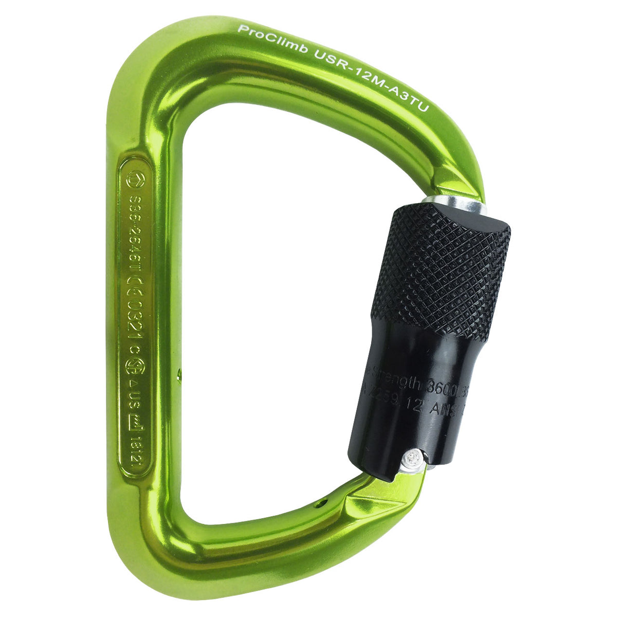 ProClimb Big D Aluminum Carabiner, Triple Lock
