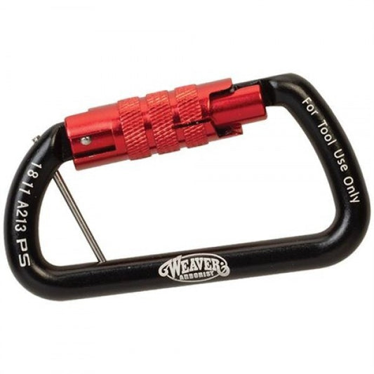 Weaver Arborist Logo Carabiner, Black/Red