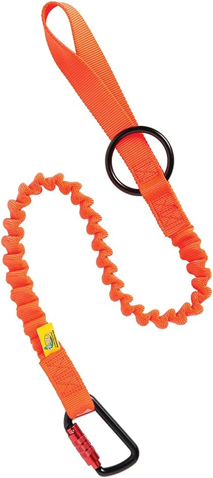 Weaver Arborist Bungee Chainsaw Strap with Ring & Carabiner, Blaze Orange