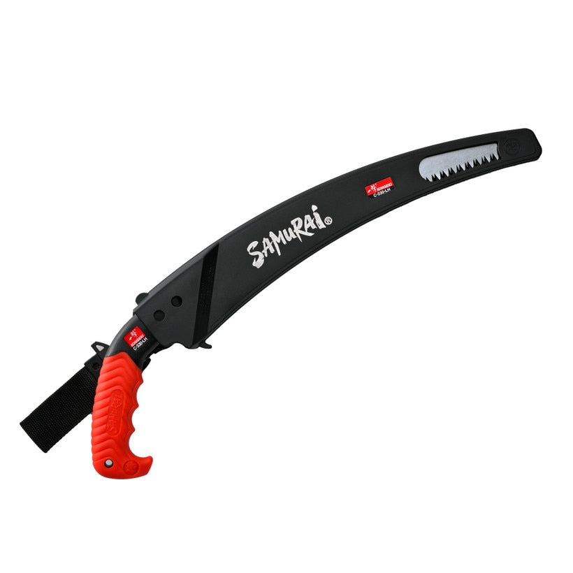 Samurai Ichigeki C330LH 13" Pruning Saw with Scabbard, Red Handle