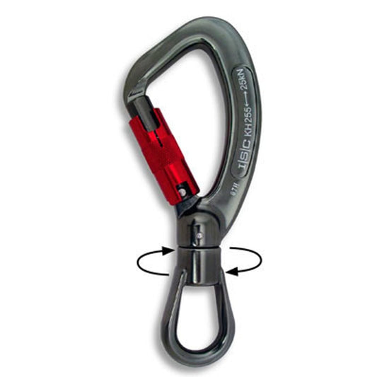 ISC Aluminum Swivel Captive Eye Carabiner, SuperSafe