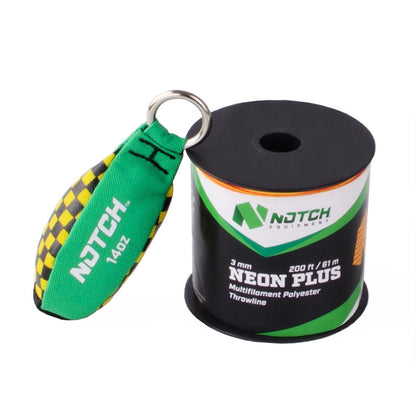Notch 200' 3mm Neon Plus Throwline & 14 oz Throw Weight Set