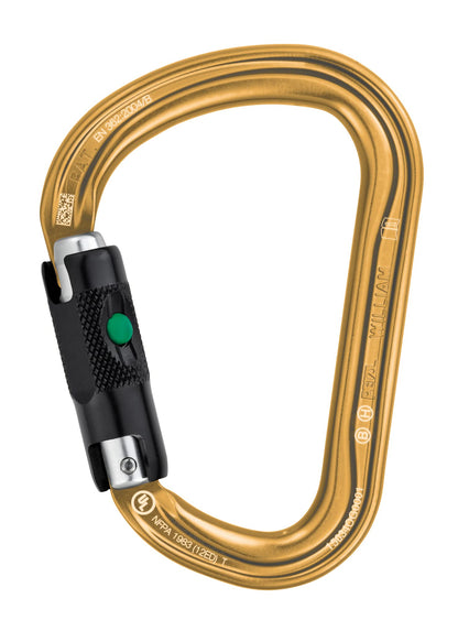 Petzl William Ball-Lock Carabiner, Gold