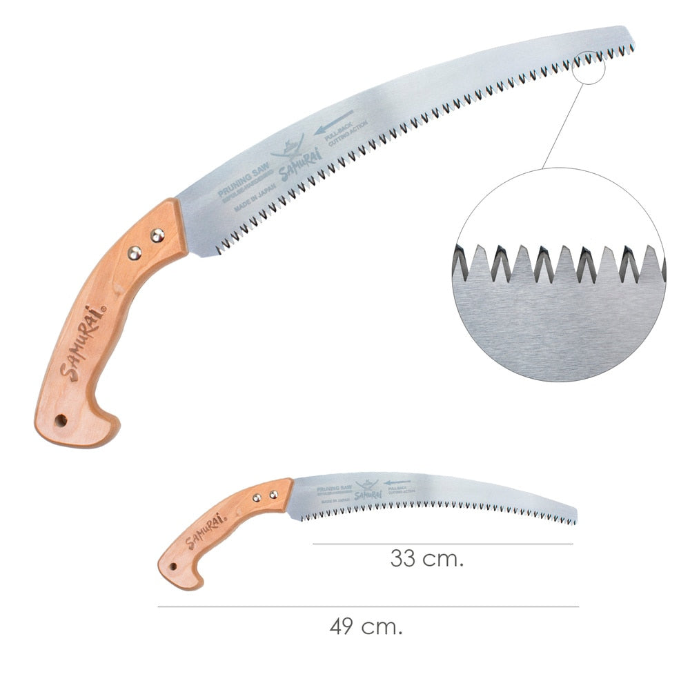 Samurai W330LH 13" Heavy Duty Non-Tapered Curved Hand Saw, Wood Handle