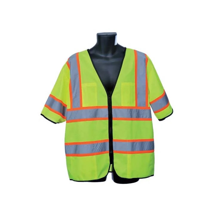 Class 3 Safety Vest, Lime, Zipper Front