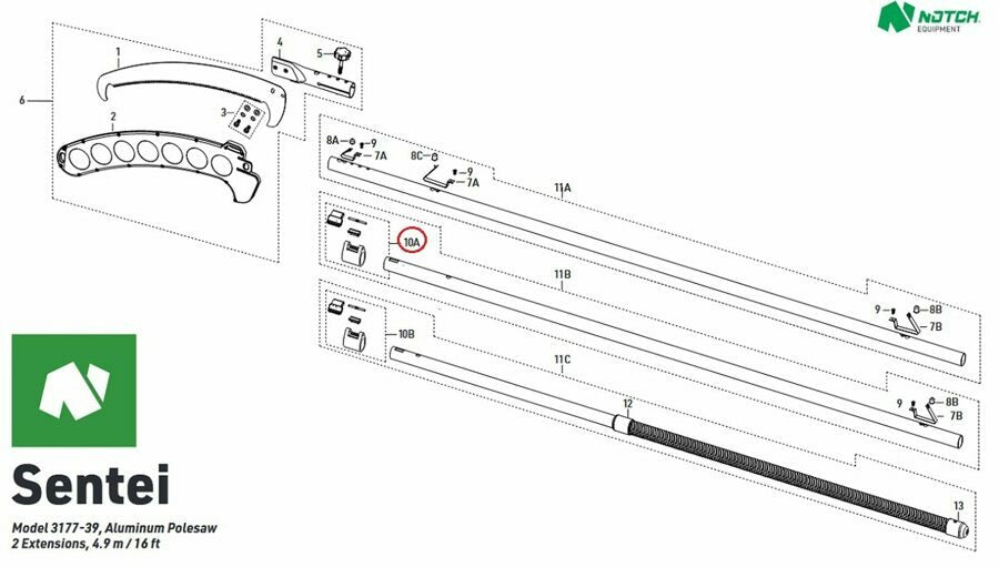 Notch Clamp Housing Assembly (1) for Kiru #2276-39, Sentei #3177-39, 4177-39