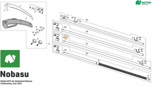 Notch parts diagram with Clamp Housing Assembly (3) circled