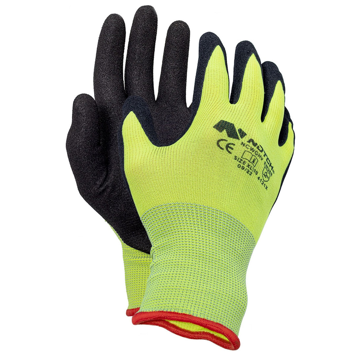 Notch Canopy Work Gloves High Viz - Large (10 pack)