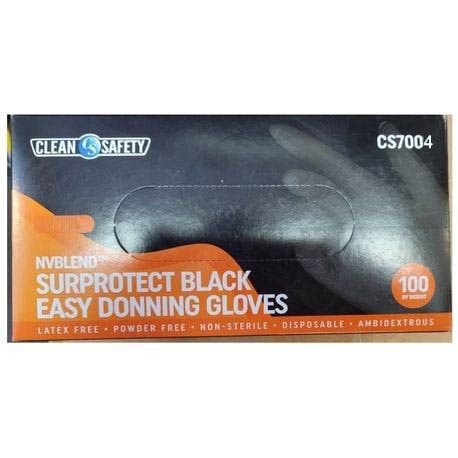 CleanSafety NVBlend Black Disposable Gloves - X-Large