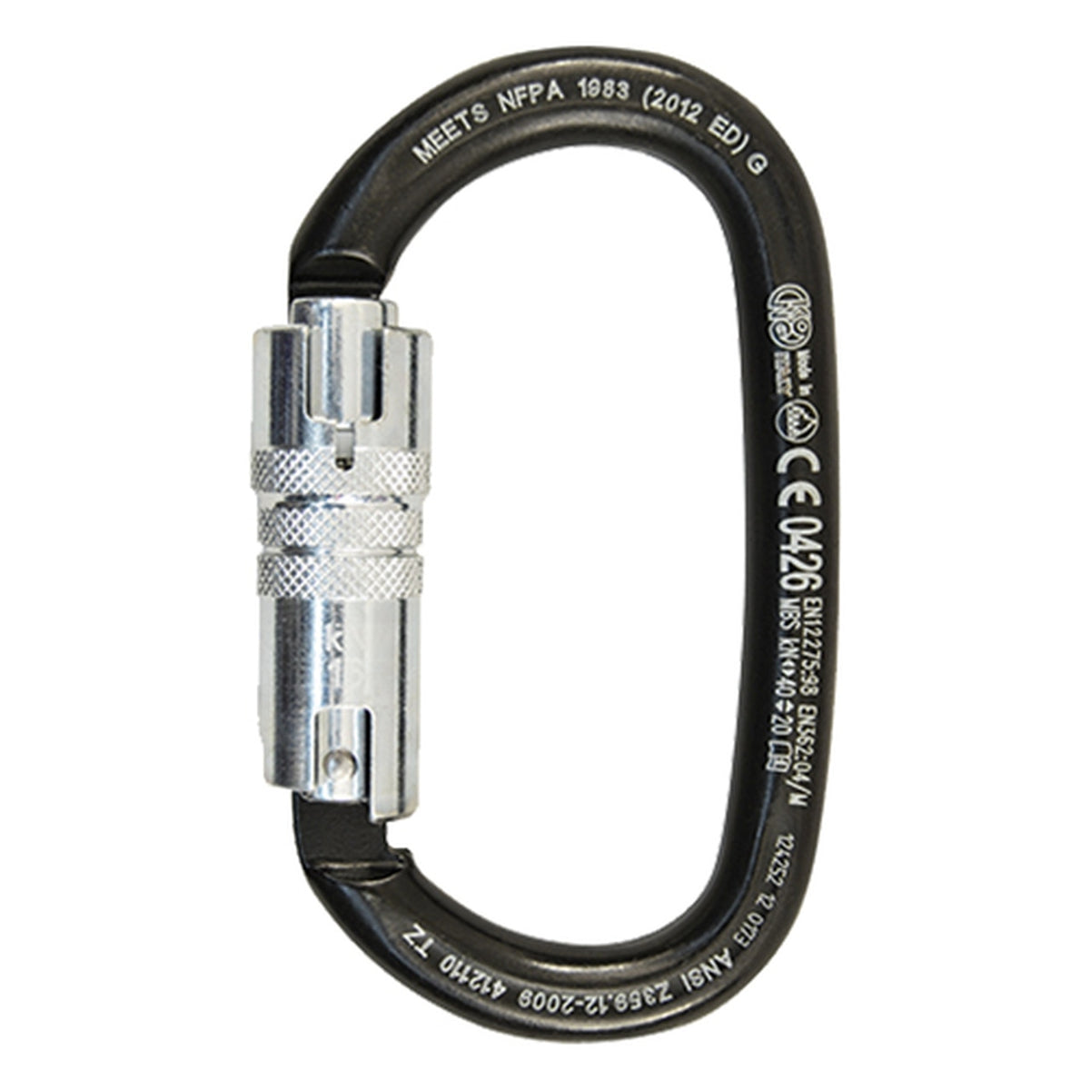 Kong Ovalone Carbon Steel Carabiner, Twist Lock