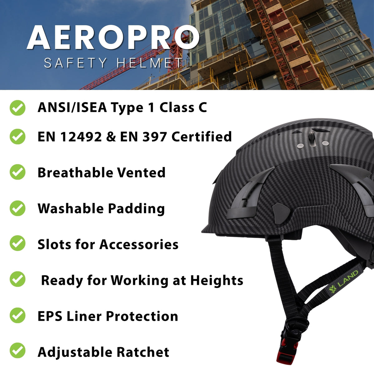 Land Helmets AeroPro Safety Helmet