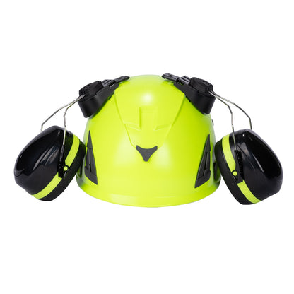 Land Helmets Premium Slotted Hard Hat Earmuffs, NRR 22
