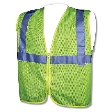 ASNA Class II Safety Vest - Lime/Yellow Mesh, Zipper (XL)