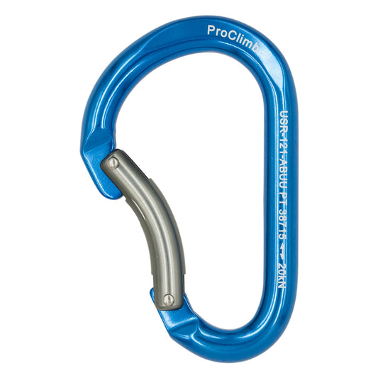 ProClimb Aluminum Bent Gate Carabiner, Pin Lock