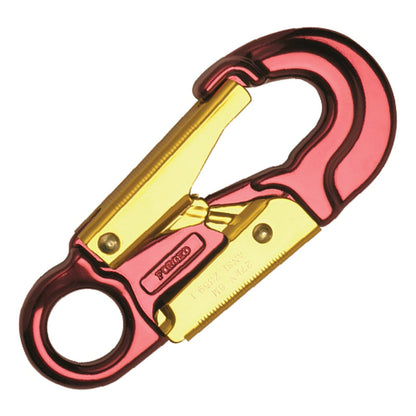 ProClimb Double-Lock Aluminum Snap Hook, Red with Gold, 27kN