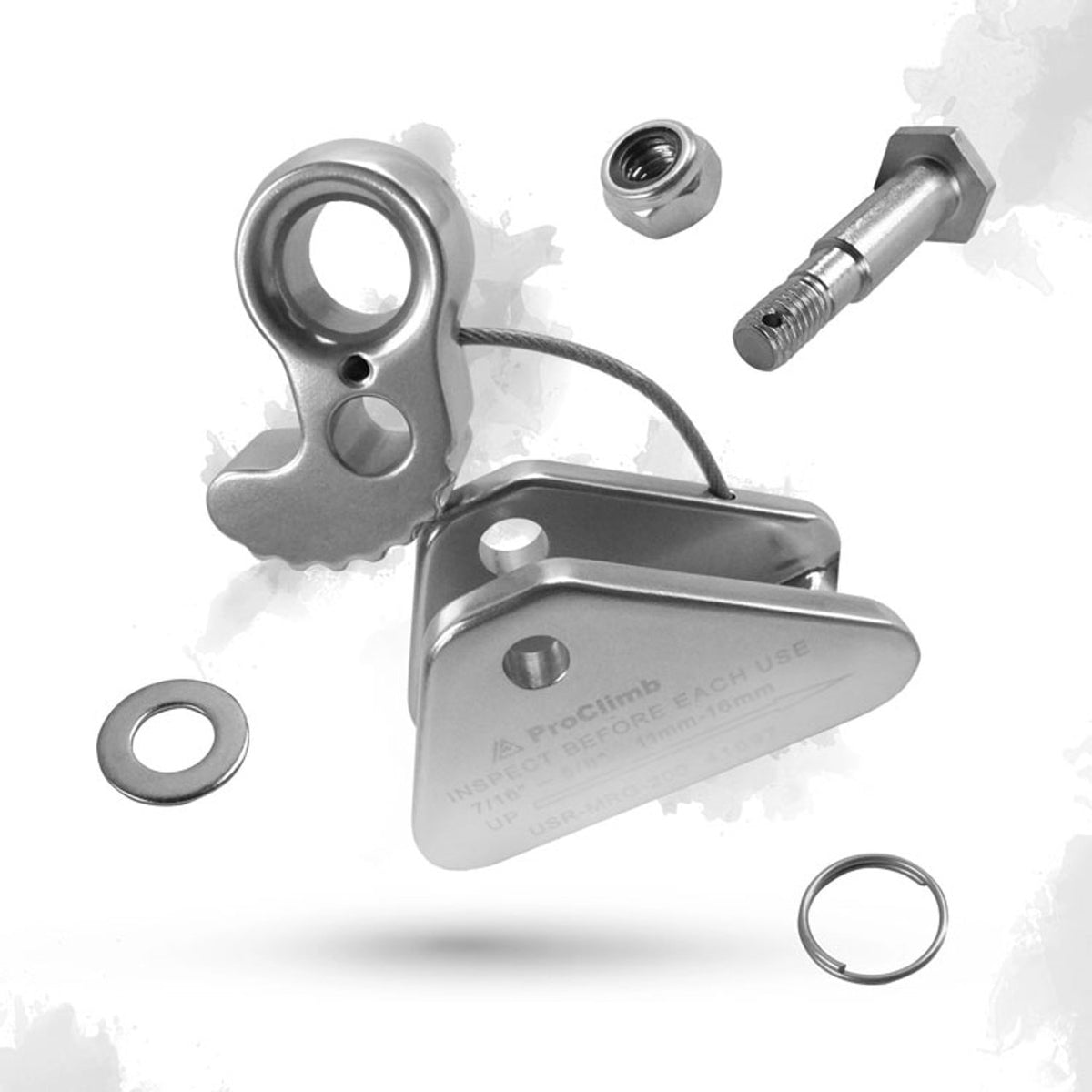 ProClimb Mini Rope Grab USR-MRG-200 with removable cam, bolt and nut