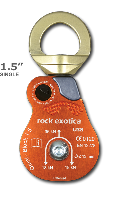 Rock Exotica Omni Swivel Block Pulley, Single